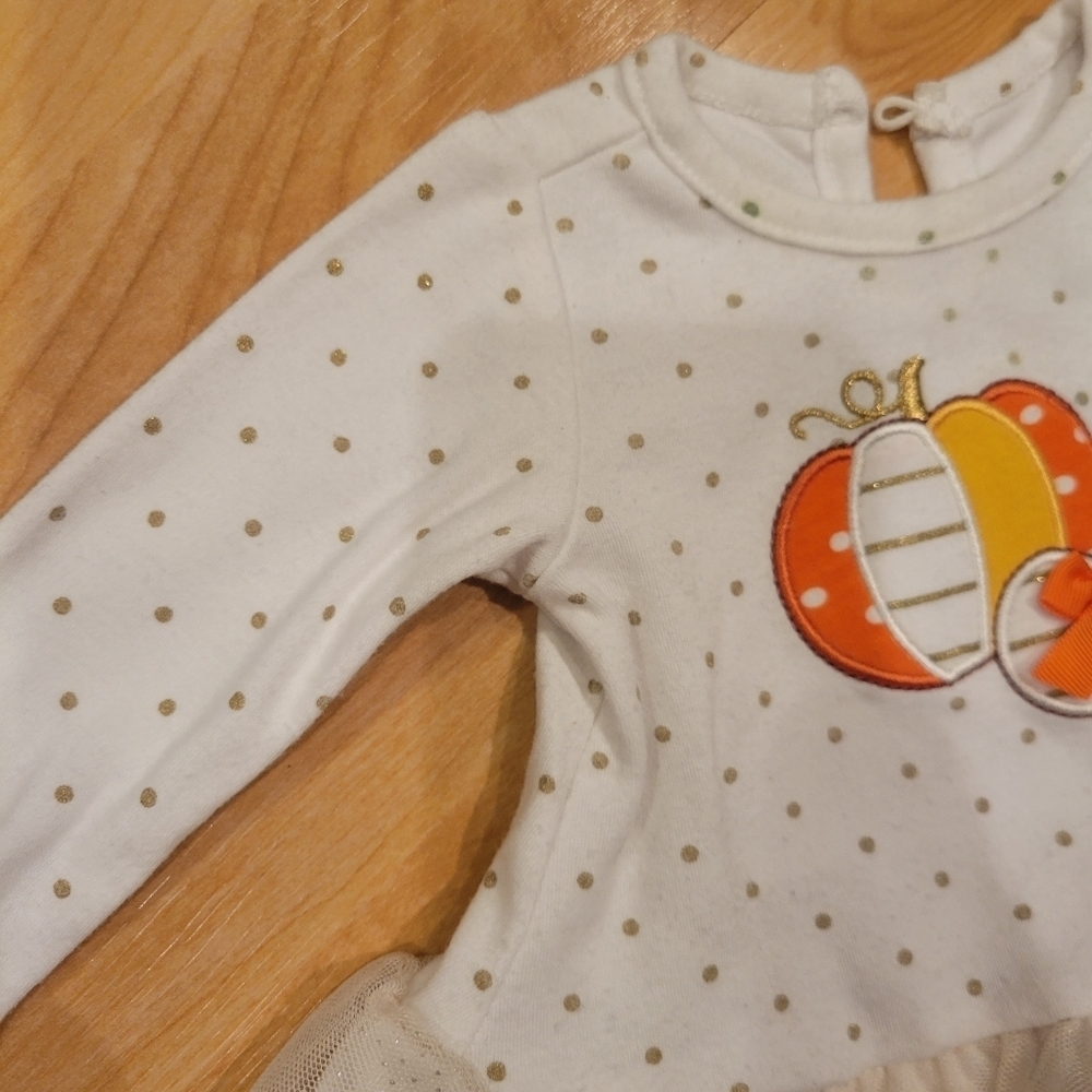 Baby girl pumpkin Thanksgiving top size 3 mo - Picture 2 of 8